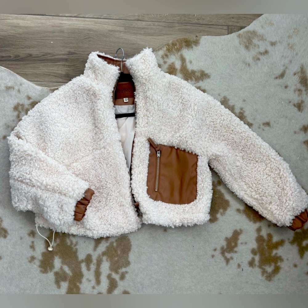Blank nyc fuzzy teddy bear crop jacket